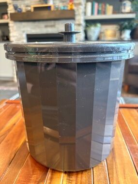 Vintage Tupperware Ice Bucket & Lid Insulated Brown Push Button Container